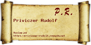 Priviczer Rudolf névjegykártya